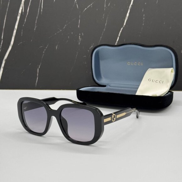 NEW GUCCI GG1557SK 001 SQUARE BLACK GREY WOMEN SUNGLASSES GUCCI